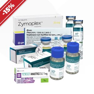 Un cours pour augmenter la force et développer la masse musculaire maigre. Méthandrosténolone + testostérone emballage du médicament