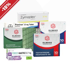 Un cours sur la masse : les plus éprouvés. Enanthate de testostérone, boldénone, oxymétholone, propionate de testostérone et mesterolone emballage du médicament