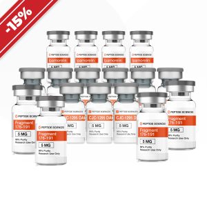Déroulement du peptide : sur matière sèche. HGH Frag (176-191) + CJC-1295 + ipamoréline emballage du médicament
