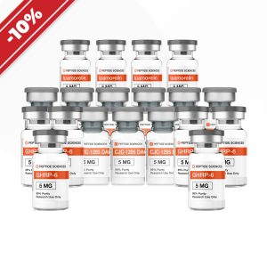 Cure de peptides : pour la force et la masse. GHRP-6 + CJC-1295 + ipamoréline emballage du médicament