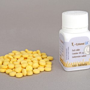 T3 Liothyronine LA 100mcg (100 com) emballage du médicament